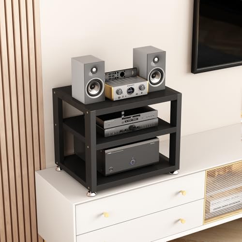 ZIHESY Meuble Chaine HiFi Meuble HiFi Meublespour Audio/Vidéo, Support en Acier Meuble Imprimante Support De Rangement Ouvert, pour DVD/Console de...