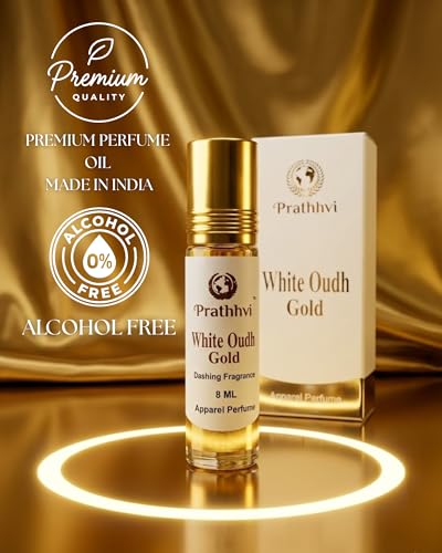 Image of White Oudh Gold Attar Roll-On Perfume Oil 8 ml | Alcohol Free | Long Lasting Rich Fragrance | Men & Women | Pocket Size Travel Friendly Roll On | Daily Wear