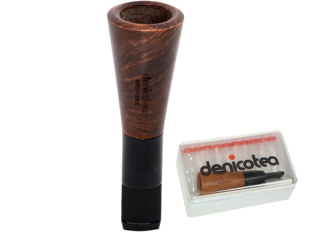 Boquilla Denicotea para Puros, Hecha en Madera, diámetro Interior 18mm, con cajitas 10 filtros