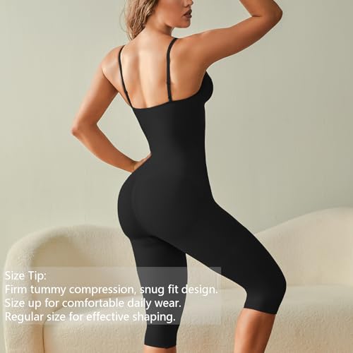 Image of Tummy Control Bodysuit for Women Capri Length Shapewear