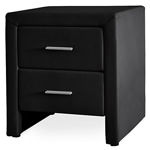 Corium Mesilla de Noche con Estilo Elegante - 2 cajones - Negro