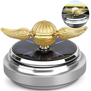 Golden Fidget Spinner Toy Solar Energy for Kids Adults, Car Dashboard Decoration Powered by Sunshine, Cool Science Kit Spinning Top with Solar Panels, Preimium Gift for Boyfriend Friend Men Women