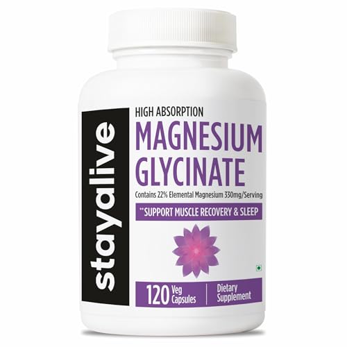 Image of STAY ALIVE Magnesium Glycinate Supplement, High Absorption, 120 Capsules for Muscle Recovery & Sleep Support, Non-GMO & Gluten Free Chelated Magnesium Supplement for Women and Men