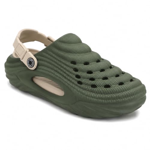 Image of Inklenzo Men's Sandals Clogs Mules for Men & Boys - CreamComfortable, Extra Soft, Lightweight, Non-Slip, Waterproof, Adjustable Back Strap, Stylish, Classic, Casual, Everyday Mules
