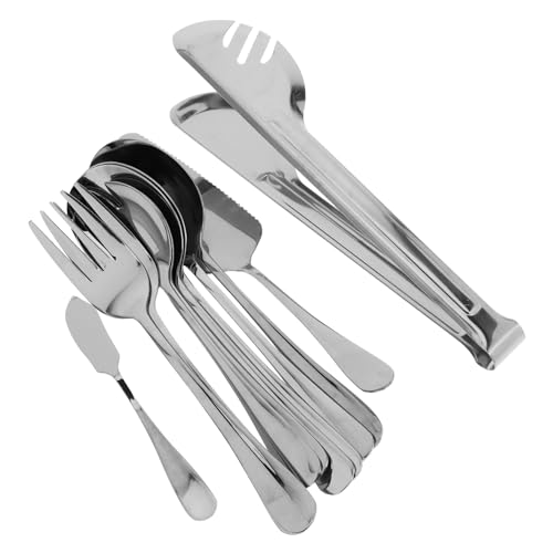 TOYANDONA Cubiertos Buffet de Acero Inoxidable Utensilios para Servir Postres y Alimentos Cucharas y Tenedores Elegantes para Restaurante Occidental y Uso Diario