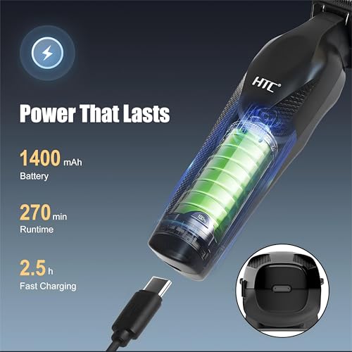 Image of Hair Trimmer with LED Display, Butterfly Wing Design, Precision Trimming with Durable Ceramic Blade for Salon-Grade Grooming（Black）