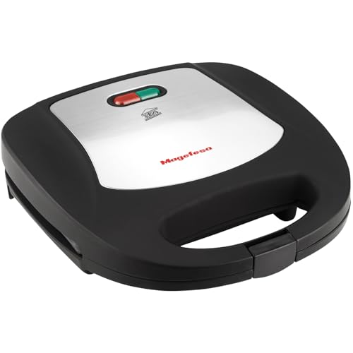 Magefesa Edam - Sandwichera con Capacidad para 2 Sandwiches, 820W, Placas de Cocinado Antiadherentes, Doble Luz de Control, Asa Fría al Tacto