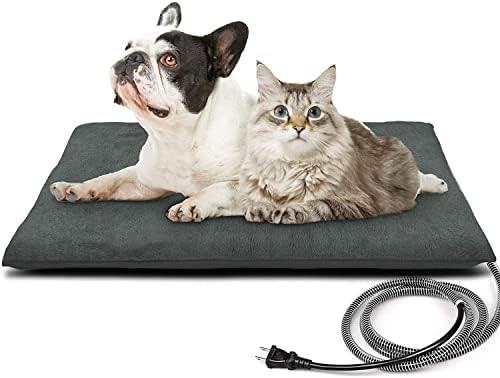 Almohadillas de calefacción para mascotas al aire libre para perro, manta eléctrica suave control de temperatura automático, superficie calentada para casa de perro, calentador para recién nacidos, embarazadas, gato, cachorro salvaje, seguro