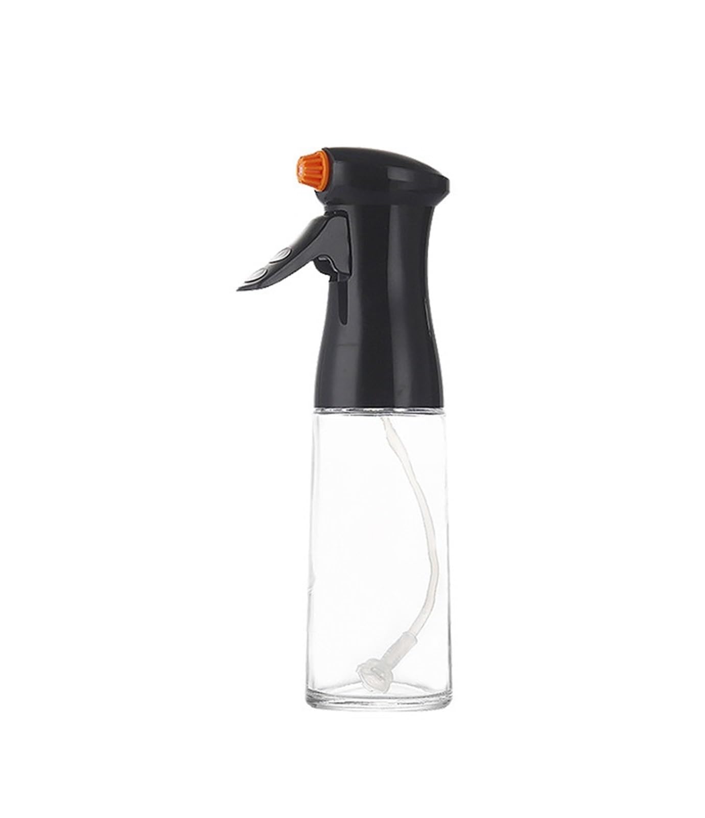NGTFDCP Oil Dispenser, Glass Oil Sprayer Bottle For Cooking 200ml Spray Press Pump Air Fryer BBQ Kitchen Mister for Air Fryer, Salad(Black)