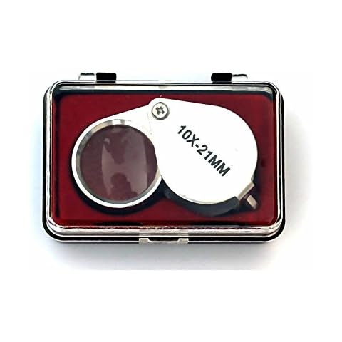 Goliton® Jeweler Diamond Loupe 10X 21mm Magnifying Glass Foldable Eye Magnifier Cover