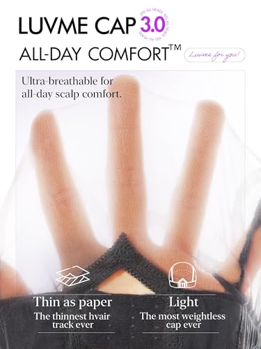 Image of LUVME HAIR 7x6 HD Lace All-Day Comfort Wig with Bangs 200% Density Hair Lace Wigs Ombre Blonde Highlight Loose Body Wave Lace Front Wigs Human Hair Pre Cut Plucked Glueless 18 Inches