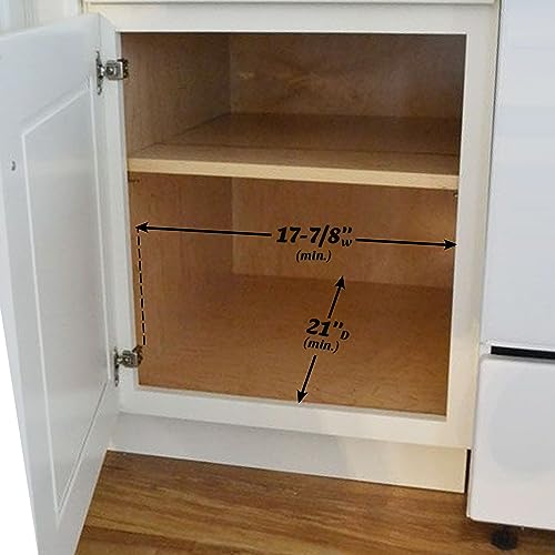 Image of Fabsome Pull Out Cabinet Drawer Organizer for Kitchen, Sliding Bamboo Wood Storage Rack Organization, Gliding Cupboard Shelf for Pantry, Slide Out Spice Rack Container Lid Organizer, 18 inchW x 21 inchD