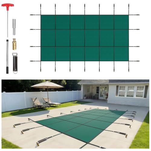 VEVOR Couverture Piscine Souterraine 16 pi x 30 pi Rectangulaire Vert