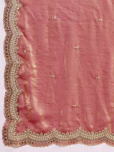 Image of Embellished Embroidered Pure Chiffon Heavy Work Saree
