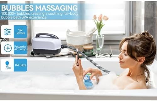 Alfombrilla de masaje con almohada inflable y control remoto, impermeable, antideslizante, con potente bomba de aire, ajuste de 6 velocidades para un mejor sueño