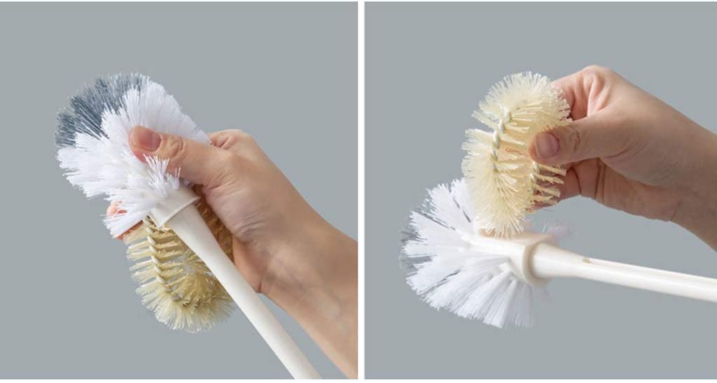 Cepillo de Limpieza Soporte Creativo para Escobilla De Baño, Cepillo De Limpieza De Doble Cabeza para El Baño, Limpieza del Suelo del Hogar, Juego De Escobillas para Baño Cepillo de Baño