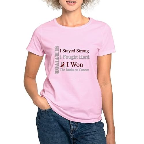 CafePress Survivor I Won Head and Neck Cancer (Red and WHI Women's Classic Crew-Neck Soft T-Shirt