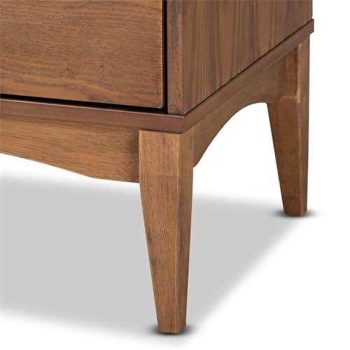 Baxton Studio 193-21003-11301-CYMX Landis Mid-Century Modern Ash Walnut Finished Wood 2-Drawer Nightstand thumb #8