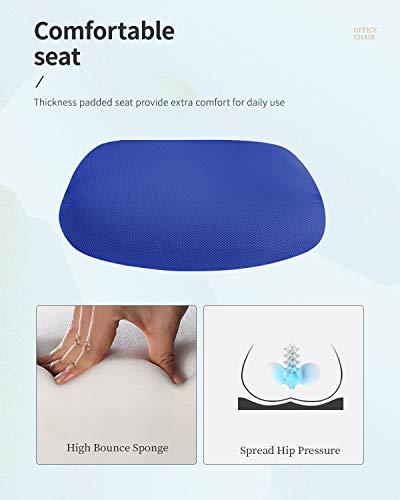 Home Office Chair Mid Back Pc Swivel Lumbar Support Adjustable Desk Task Computer Ergonomic Comfortable Mesh Chair With Armrest (Blue) #TOP4