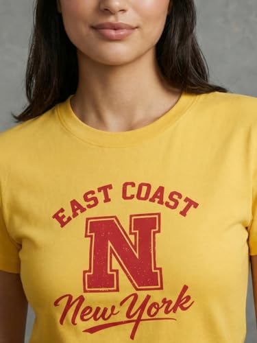 Image of NOBERO 100% Cotton T-Shirts for Women Stylish | Regular Fit | Graphic Printed T Shirts for Women 180 GSM Combed Cotton | Crew Neck Half Sleeve