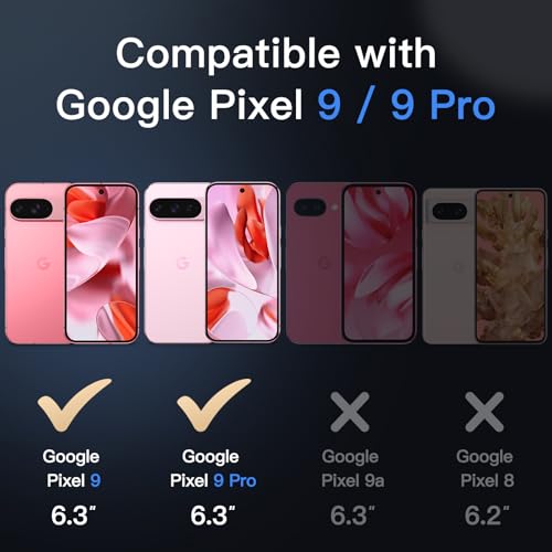 Image of JETech Magnetic Cover Case for Google Pixel 9 /9 Pro 2024, Compatible with MagSafe, Translucent Matte Back Shockproof Phone Cover (Quartz Rose)