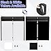 Neoaider DJ Facade Booth w/Double Top Desktop, DJ Booth Table Station with Black & White Scrims, Detachable DJ Table, Carrying Bag, Foldable Metal Frame DJ Booth Panel for Show, Wedding, Clubs