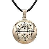 Moonlight Mysteries Bronze Papa Legba Voodoo Loa Veve Symbol Pendant Necklace