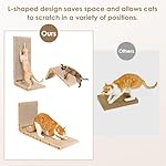 EHEYCIGA Cardboard Cat Scratcher for Indoor Kitten Cats, 19 Inch L Shaped Vertical Cat Scratching Board with Ball Cat Toy, Small Cat Scratcher Pad, Brown - Image 4