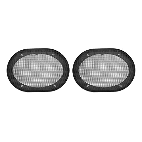 Rebower Speaker Grill Cover Mesh Subwoofer Grill Guard Protector, [for Home Audio DIY] - 5x7 Inch/Black / 2 Pcs