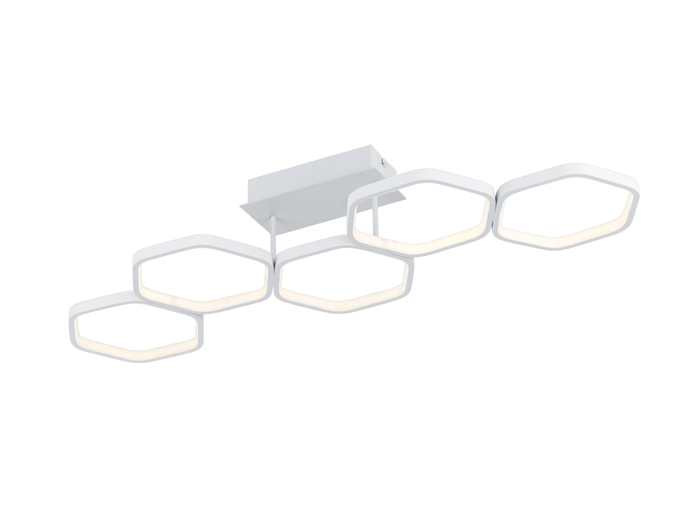 Reality Leuchten LED Deckenleuchte Vigo R62055131, Metall Weiß matt, inkl. 24 Watt LED, Switch Dimmer