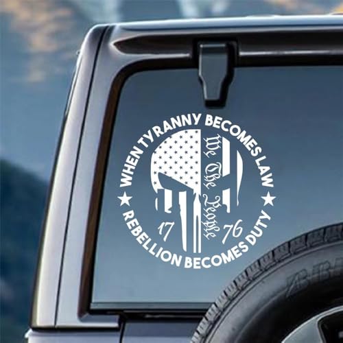 Image of 1776 We The People Vinyl Car Decal US Flag Skull Patriotic (Pack of 2)