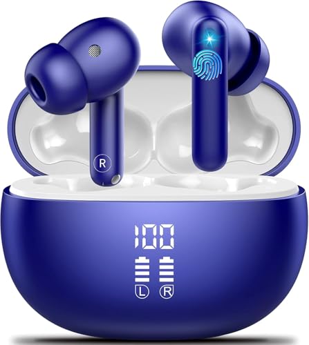 VEKJ Ai Translation Earbuds Real Time with Audio and Video Calls, 3-in-1 Buletooth 5.4 Translator Headphones with 165 Languages/8 Translation Modes, 42H Audifonos Traductores Inglés Español, Blue