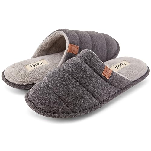 Floopi House Slippers for Women, Soft Upper Jersey Lining, Closed Back Women Slipper, Multiple Layered Comfy Memory Insole Foam with Terry Outsole