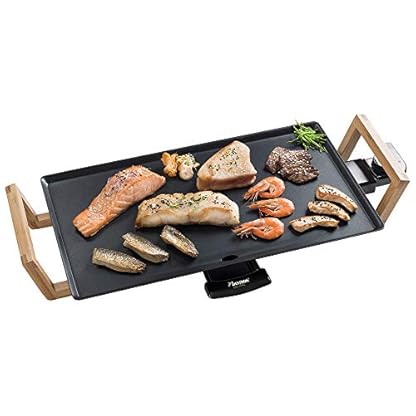 Bestron elektrischer Tischgrill, Plancha-/Teppanyaki-Grillplatte mit Antihaftbeschichtung, Grillspaß für bis zu 4 Personen, 2.000 Watt, Farbe; Schwarz – Bild 5
