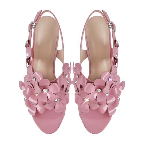 Image of Platform Stiletto High Heels for Women, Round Open Toe Ankle Strap Sexy Heeled Sandals for Wedding Party Dress