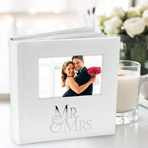 Malden-International-Designs-Mr-Mrs-Album-with-Memo-Photo-Opening-Cover-Photo-Album-160-4x6-White