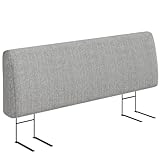 Pinmoco Upholstered Modern Headboard for King Size Bed, Height Adjustable and Ergonomic Headboard, Easy Assemble, Sturdy and Durable, Linen Finish, Grey