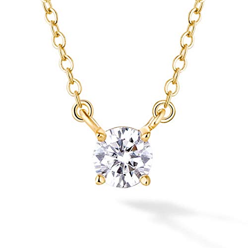 Gift from New York ネックレス レディース モアサナイト 一粒 0.5ct 18金 イエローゴールド 加工 ブランド 女性
