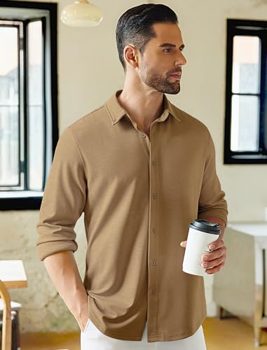 COOFANDY Mens Long Sleeve Wrinkle Free Shirts Stretch Dress Shirts Regular Fit Button Down Shirt3