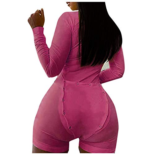 Womens Onesies with Butt Flap Pajamas, Womens Pajamas Onesie Christmas Women's One Piece Onsie Print Sleepwear Ugly Christmas Pajamas Jumpsuit Rompers Clubwear Nightwear