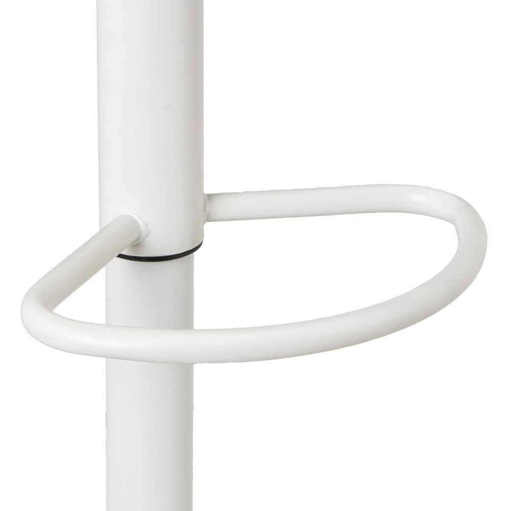 Taburete alto de cocina regulable en altura blanco con respaldo bajo | Asiento redondo y respaldo bajo acolchados y tapizados en polipiel. Altura ajustable de 72 a 92 cm. Resiste hasta 120 kg
