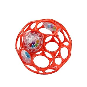 Oball Rattle, Rot – Flexibles und leicht Greifbares Design, für Kinder Jeden Alters