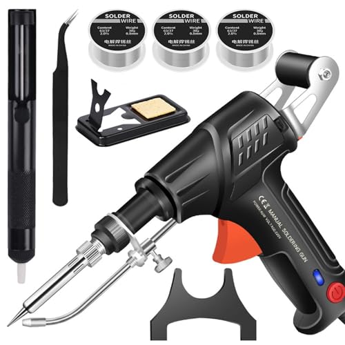 Industrial Laser Welding Machine, Automatic Internally Heated Multi-Function 3-in-1 Tool for Metal Cutting, Rust Removal & Welding, Corded Soldering Gun with Professional/Home DIY Use(Black)