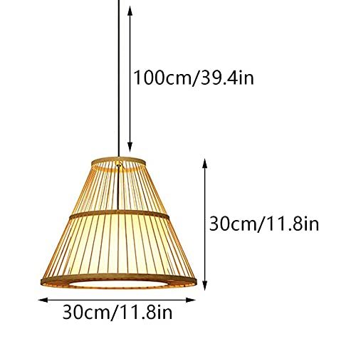 Farol de bambú tejido ajustable de estilo japonés 8