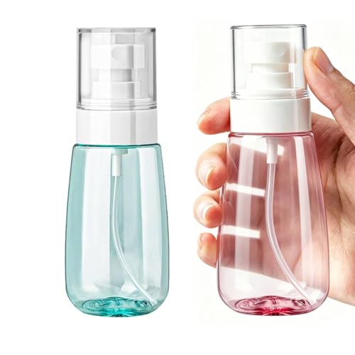 OMBRISA Small Spray Bottle 2 Pack Fine Mist Travel Spray Bottle for Essential Oils Refillable Travel Containers Plastic Hair Spray Bottle Sprayer for Perfume Skincare Makeup Lotion (2oz 60ml)