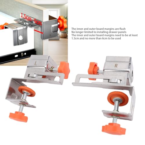 Candeon C Klemme Schublade Fronteinstallation Klemmen, 2 Stück Schublade Befestigungsclip Verstellbare Schubladen Befestigungsklemmen, Schubladenfronten Montagewerkzeug Für 10-30mm Platten