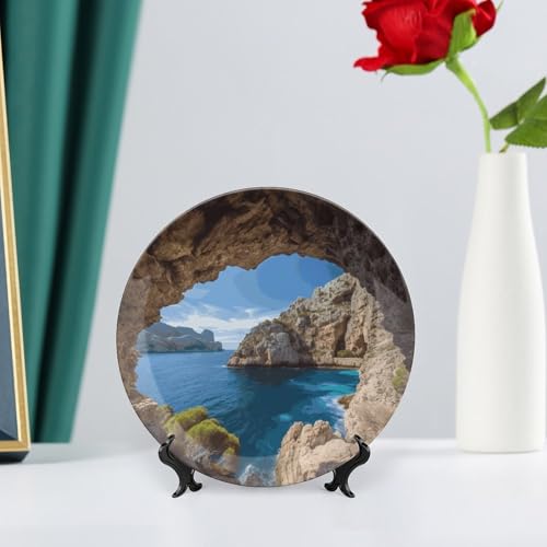 Plato decorativo de cerámica con soporte 7 pulgadas miniatura 6