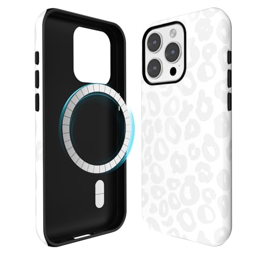 Coque iPhone 15 Pro Max Svanove léopard blanc et silicone souple