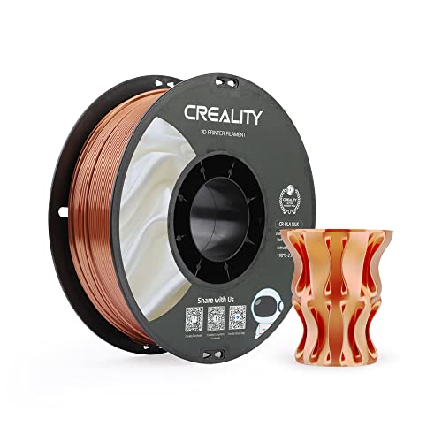 Image of Creality Silk PLA 3D Printer Filament, Silk Shiny Metallic PLA Filament 1.75mm, Clog-Free Metallic Texture, + /-0.02mm, 3D Printing Filament 1KG /2.2lb (Red Copper)