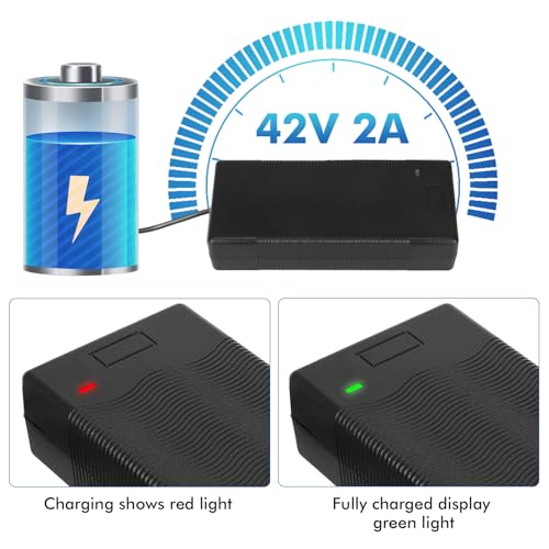 HPGAAVD 42 V 2 A oplader voor elektrische scooter, 36 V universele oplader met 6 aansluitingen voor hoverboard, scooter Xiaomi Ninebot, evenwichtige fiets, driftboard - Afbeelding 6